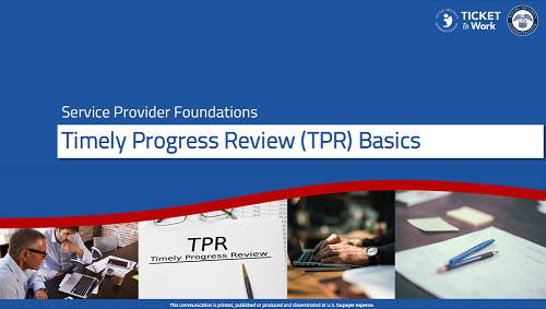 Title Slide of Timely Progress Review Basics Module