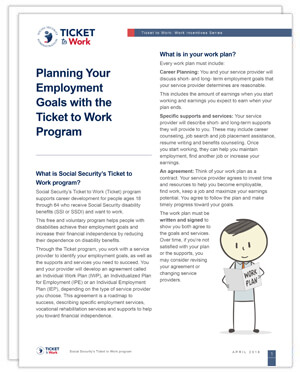 Image of the Planning Your Employment Goals with the Ticket To Work Program Factsheet