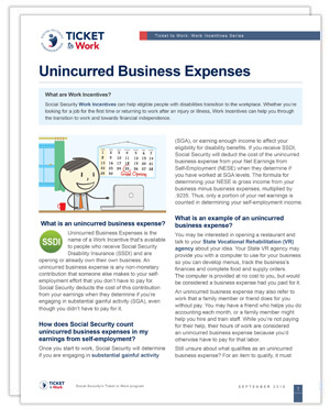 Image of the Unincurred Business Expenses Factsheet